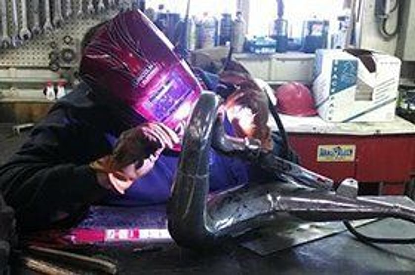 Welding in the Wagner Mobile Welding shop